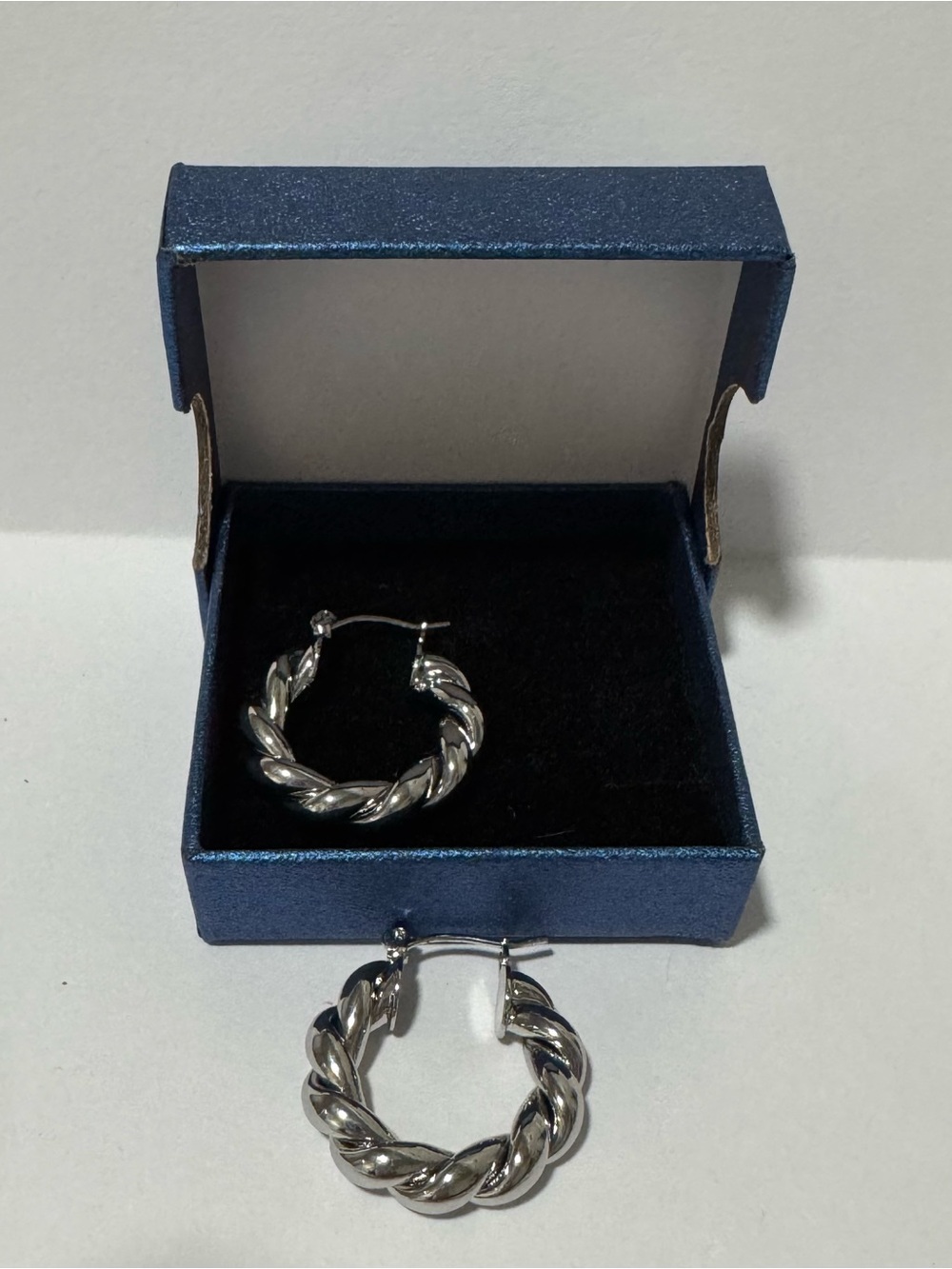 Silver Twisted Hoop Earrings - Women Jewelry